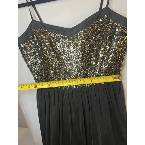 Jack by BB Dakota Carrian Women's Cocktail Dress Black With Gold Sequin Size 6 - Picture 5 of 9
